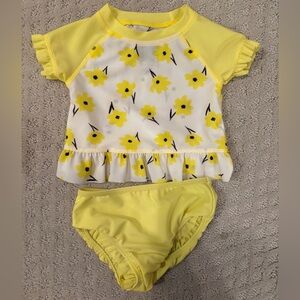 First Impressions Yellow Floral Kids Two Piece Swimsuit